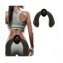 EMS Hip Muscle Stimulator Fitness Lifting Buttock Abdominal Arms Legs Body Massage With Gel Pads - Black - View 5