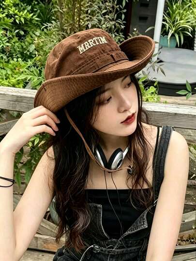 Wide Brim Summer Workwear Hiking Bucket Hat, Four Seasons Solid Color Quick-Dry Hanging Rope Bucket Hat, UV Protection Sun Hat, Unisex Outdoor Thin Western Cowboy Hiking Hat, Spring/Summer Face-Slimming Wide Brim Sun Protection Hat, Distressed Wasteland Style Solid Color Workwear Hiking Bucket Hat, Four Seasons Solid Color Quick-Dry Bucket Hat, UV Protection Sun Hat, Unisex Outdoor Thin Western Cowboy Hiking Hat