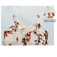 Elegant & Charming Polyester Spaghetti Strap Long Flared Ditsy Floral Women Cocktail Dress Vacation Party Wedding Spring - Multicolor - View 5