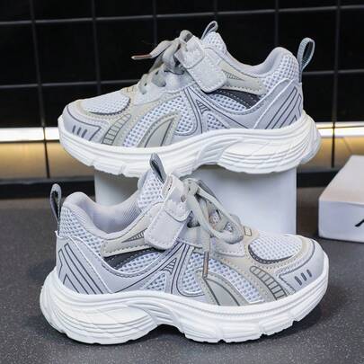 1 Pair Spring New Breathable Mesh Kids' Sports Shoes, Lightweight Casual Versatile Chunky Sneakers For Girls, Non-Slip Wear-Resistant Running Shoes For Boys,