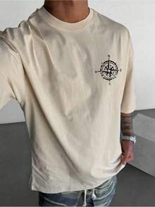 Camiseta de manga corta para hombre, altamente elástica, de algodón puro, corte ajustado, versátil, clásica, de cuello redondo, holgada y a la moda, estilo coreano. - Verde - Ver 9