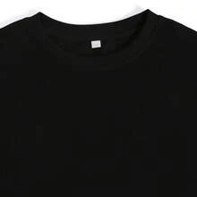 100% Cotton Harajuku Kawaii Animal Print T-Shirt, Lightweight Short-Sleeved Crew Neck T-Shirt, Unisex Casual Wear - 黑色 - 查看 4