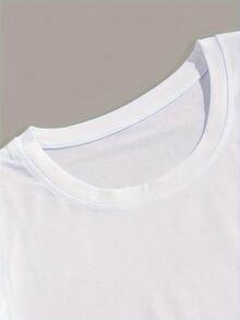 Camiseta corta de verano para hombre con cuello redondo y estampado de peces - Blanco - Ver 3