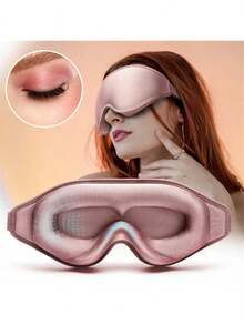 1pc 3D Silk Eye Mask, Suitable For Sleep, Night Travel, Napping, Good Light Blocking Effect, Soft And Comfortable, Suitable For Bedroom, Travel, Office, School, Back To School Supplies - Multicolor - View 2
