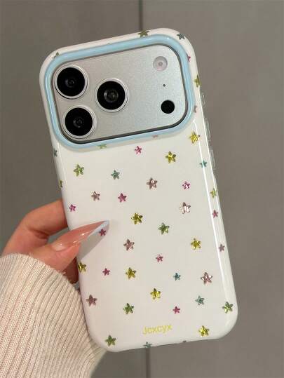 Y2K Cute Candy Color Shiny Star Phone Case Compatible With IPhone 17 Pro Max 17 Pro 17 16 Pro Max 16 Pro 16 15 Pro Max 15 Pro 14 Pro Max 14 Pro 13 12 Pro Max 11 Creative Cute Soft Shockproof Back Cover Girls Gift