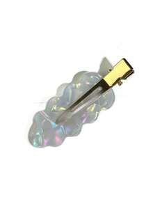 6PCS/12PCS Geometric Pattern Casual Korean Style Cloud Hair Clips For Women, Fashion Versatile Bangs Side Clips, Transparent Iridescent Hair Accessories - Multicolor - View 5