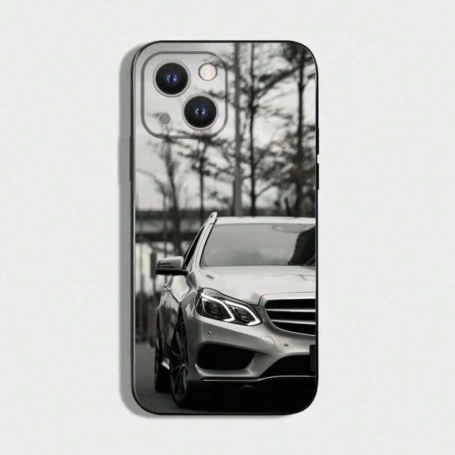 Funda de teléfono Car M-Mercedes-Benz-Back compatible con 16,15,14,13,12,11 Plus, Pro Max, XS, X, XR, SE, Mini, 8, 7, cubierta de silicona suave negra, funda compatible con funda 17 Pro Max, funda 17 Pro, funda 17, funda 16, funda 16 Pro Max, funda 15 - Z3 - Ver 1