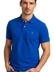 POLO MODE & GENS Playera Polo Hombre Lisa de Algodón Peinado |   Custom Fit con Logo Bordado |   Casual, Atemporal y Versátil |   Variedad de Colores - Negro - Ver 16