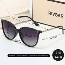 Rivsar 女士时尚偏光水钻猫眼圆形太阳镜，采用TAC材质，轻便耐用，适合驾驶、户外活动、派对、优雅场合、摄影、旅行、休闲等，是送给男士和女士的理想礼物（生日、情人节、夏季、婚礼、斋月），日常及特殊场合皆宜，时尚镜框，佩戴舒适，简约百搭，男女皆宜，高端品牌节日礼品精品太阳镜。 - 彩色 - 查看 9