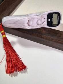 Wood-Grain Pattern Stress Relief Handheld Electronic Counter With Red Tassel Pendant, Multi-Ball Decompression Handle, One-Click Reset Large Screen Digital Display Accurate Tally Counter, Zen Style Multi-Color Portable Anti-Loss Design, Suitable For Buddhist Chanting, Crochet, Meditation, Worship, Home Practice Counting - Multicolor - View 4