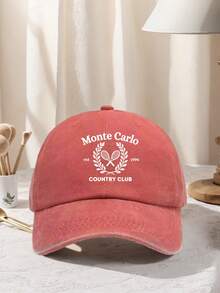 1件中性款 MONTE CARLO 印花棒球帽 可調節設計，適合徒步、登山、旅行及戶外活動防曬 - 蒙地卡羅 - 查看 9