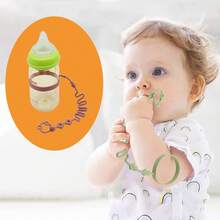 Rantai Botol Bayi Terbuat dari Silikon, Desain Ikan dan Beruang yang Lucu, Cocok untuk Kursi Tinggi dan Ranjang Bayi, Pembantu Praktis untuk Para Ibu - 1 buah ikan dan cakar beruang - View 3