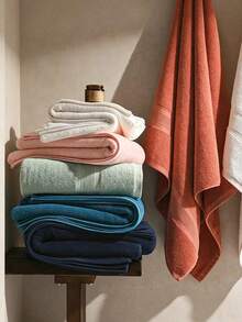 1pc/3pcs Modern Minimalist Solid Color Cotton Towel, Highly Absorbent, Soft Quick-Dry Bathroom Towel, Face Wash All Cotton, Household Adult Couple Men Women Soft Skin-Friendly Absorbent Bath Towel Daily Gift Multi-Purpose Universal Towel Bathroom Accessories Gym Yoga Outdoor Pool Towel - White - View 11