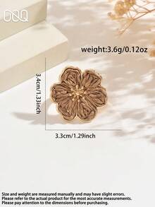 OOQ 1pc Minimalist Handmade Raffia Flower Open Metal Ring For Women, Colorful Dopamine Bright Summer Holiday INS Style, Suitable For Women's Daily Wear, Dating, Party, Versatile Gift For Her (Handmade Weaving Method Random, Purely Handmade May Have Occasional Glue Overflow) - Six-petaled Flower - View 4