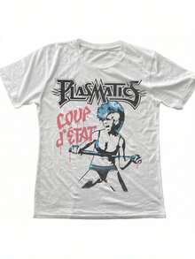 Camiseta blanca de manga corta de la banda Plasmatics Wendy O Williams, todas las tallas 1F625 - Blanco - Ver 1