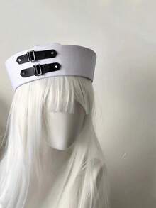 1件女款Y2K黑色皮革扣環水手帽，鏈條裝飾，百搭甜美船長帽，禮物，萬聖節Cosplay，海灘拍照用 - 彩色 - 查看 8