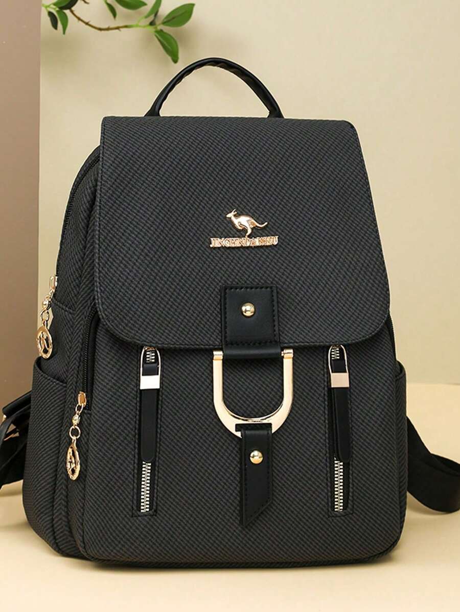 Soft Leather Backpack For Women, Large Capacity Backpack For Ladies, Casual Travel Backpack For Women, Backpack For Girls - Champagne - View 1