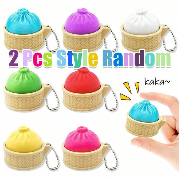 1pc Gift For Her/Him Keychain Set: Colorful Bun-Shaped Soft Cute Keyboard Desktop Ornament, Adorable Mini Dumpling Keyboard Keycap Keychain, Fun Bread Keyboard, Suitable For Halloween, Christmas, Birthday And Other Occasions, Can Be Given To Colleagues, Friends, Party Supplies, Random Color And Style