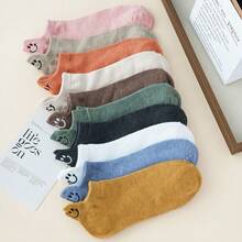 10 Pairs Unisex Lightweight Breathable Low-Cut Invisible Sports Boat Socks, Casual Non-Slip, Perfect For Flat Shoes, Simple And Comfortable Low-Cut Socks - Multicolor - View 6