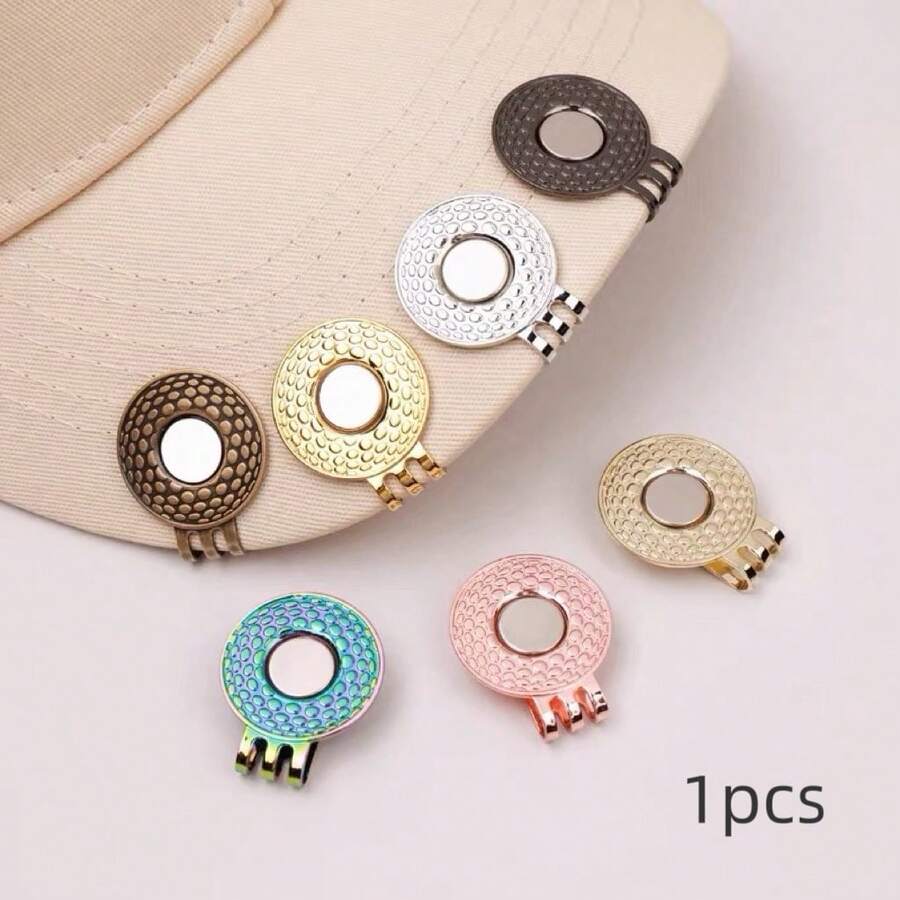 1pc Golf Hat Button Clip, Metal Material, Magnetic Hat Clip, No-Sew Adsorption Decorative Accessory, Suitable For Collar, Cuff, Pant Leg. Hat Fixing Buckle, Multi-Purpose Use, Holiday, Christmas, Birthday Gift, 6 Colors Available - A - View 1