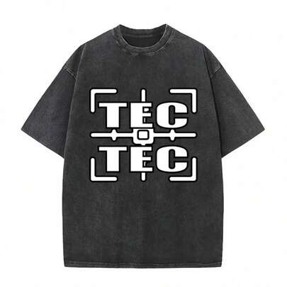Washed Vintage Rapper Lil Tecca TEC Album Graphic T-Shirt Men Women Hip Hop Fashion Pop Music T Shirts Male Oversized StreetwearY2Y-Summer Outfits For