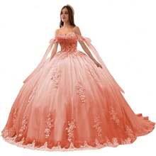 Vestidos de quinceañera de lujo con hombros descubiertos y apliques de encaje hinchado, vestido de baile precioso dulce 16 vestidos - Borgoña Deep - Ver 34