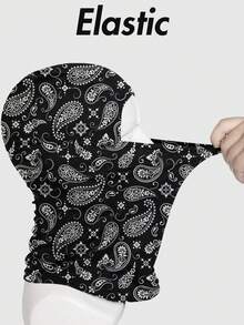 1/2/3/5pcs Classic Paisley All-Over Print Musion Logo Balaclava, Breathable Mesh Full Face Motorcycle Mask, Windproof Dustproof Helmet Liner Headwear, Suitable For Motorcycle Riding, Hip-Hop Street Style - Multicolor - View 3
