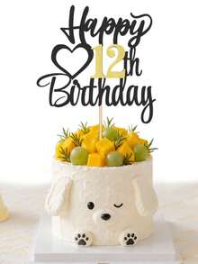 1pc Numeric & English Happy Birthday Cake Topper, Suitable For 18th, 15th, 20th, 21st, 25th, 30th, 50th, 60th, 70th Birthday Party, Wedding, Anniversary Celebration - Multicolor - View 4