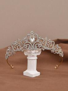 1pc Bridal Crown Wedding Headband, Bride Party Accessory, Suitable For Christmas, Halloween, Birthday - Silver - View 10
