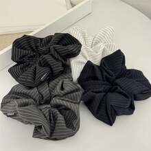 2026 Novo Scrunchie de Cabelo Estilo Coreano Elegante com Listras em Tecido Plus Size, Elástico de Cabelo Multiuso de Alta Qualidade, Faixa de Cabelo para Rabo de Cavalo Fashion para o Dia a Dia, Corda Fixadora de Rabo de Cavalo Feminina, Alta Elasticidade e Durabilidade - Multicolorido - Visão 3
