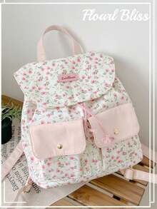 LECEY Mochila de lona con gran capacidad, de moda y versátil - Oro rosa - Ver 1