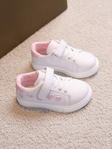 1雙女童春夏/秋冬戶外平底舒適嬰兒走路鞋 時尚愛心圖案運動鞋 - 粉色 - 查看 6
