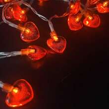 Valentine's Day Heart-Shaped String Lights, Romantic Red Heart Hanging Decor For Proposal Atmosphere, Wedding Tabletop Decoration LED - Warm white light - View 5