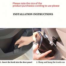 Poubelle de voiture suspendue à la porte avec cadre blanc et nœud mignon, couvercle à pression, mini poubelle de voiture, organisateur de rangement multifonction pour l'intérieur de la voiture, petite poubelle latérale de voiture imperméable, élégante poubelle de voiture avec décoration de nœud noir exclusive pour les femmes conductrices, poubelle de voiture portable avec doublure amovible - poubelle - Voir 7