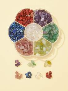 Kit de perles de puce 7 couleurs, perles de cristal de verre asymétriques pour la fabrication de bijoux DIY bracelets colliers accessoires d'artisanat - Multicolore - View 1