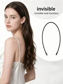 3/2/1pc Ultra-Thin, Invisible, Seamless Black Headband-Comfortable, Non-Pinching, Suitable For Face Washing, Sports, And Everyday Wear. - Black - View 1