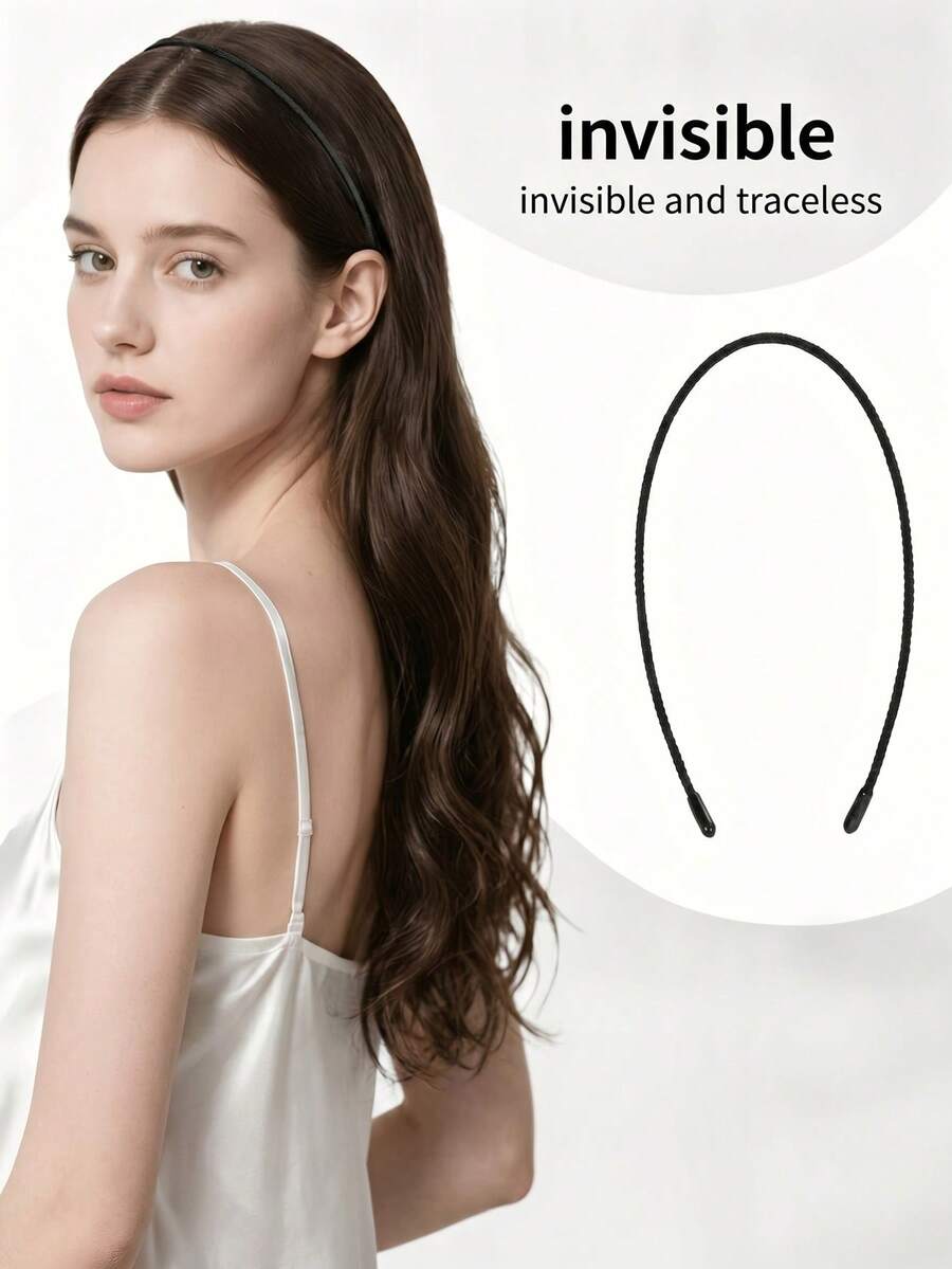 3/2/1pc Ultra-Thin, Invisible, Seamless Black Headband-Comfortable, Non-Pinching, Suitable For Face Washing, Sports, And Everyday Wear. - Black - View 1
