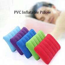 1pc Large Size Inflatable Pillow, PVC Flocked Rectangular Backrest, Foldable And Portable Inflatable Pillow, Travel Backrest, Outdoor Camping Pillow, Travel, Flight Pillow - Multicolor - View 6