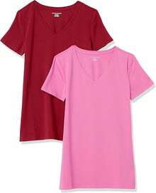 Essentials - Camiseta de manga corta con cuello en V para mujer - Blanco - Ver 25
