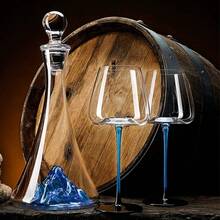 European Style Light Luxury Blue Iceberg Transparent Glass Decanter High-Value Red Wine Filter And Wine Dispenser - View 3