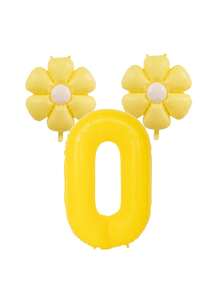 3pcs Giant 40 Inch Lemon Yellow Number 0-9 Balloon Set, Includes 18 Inch Fresh Daisy Balloons, Suitable For Birthday, New Year, Anniversary, Anniversary Party Decoration, 40 Inch Large Number Birthday Balloons - Number - View 12