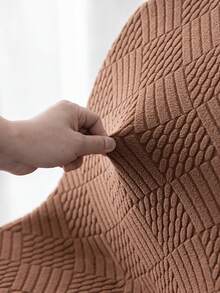 1PC, Snowflake Pattern, Solid Color, L-Shaped Chair Cover, Household Items, Nordic Modern Style, Simple And Multi-Functional, Integrated Design, Stool Cover, Chair Cover, Suitable For Living Room, Dining Room And Home Decoration - Camel - View 7