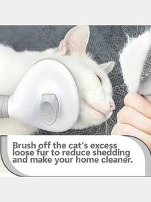 Pet Self-Cleaning Slicker Brush, One-Click Hair Removal Comb, Stainless Steel Ball-Tip Grooming Brush, Non-Slip Handle, Dog And Cat Deshedding Tool - Multicolor - View 5
