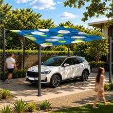 1pc Pickleball Pattern Sun Shade Canopy, Modern Style, Colorful, Large Size, UV Protection, Sturdy And Durable, Easy To Install, Suitable For Beach, Garden, Patio, Includes Rope - Blue - View 3
