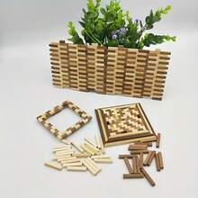 40pcs/30cm Square Bamboo Strips, Natural And Carbonized Wood Color, 30cm Long 5mm Thick Unprocessed Bamboo Wood Handmade Strips, Smooth DIY Model Making Material, Miniature Dollhouse Scene Construction, Architectural Model Building - 30cm Long - View 6