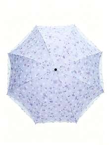 1pc Double Layer Floral Lace Pocket Sun Umbrella, UV Protection, Sun And Rain Dual Use, Compact And Portable, Suitable For Outdoor, Beach, Rainy Day Use. - Lace Double-layer Umbrella - View 3