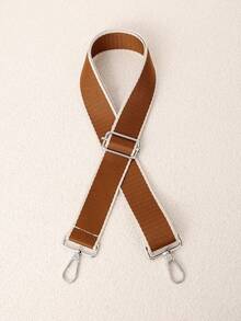 Correa de cincha ancha con borde blanco y contraste de color minimalista, hebilla de metal ajustable con alivio de presión, correa de repuesto versátil para bolso de un solo hombro y bandolera, accesorio de bolso multicolor - Multicolor - Ver 18