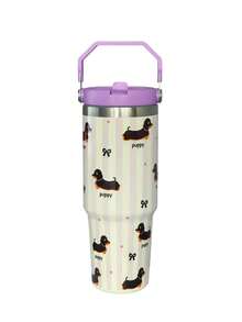 SCALON 30oz/900ML 1PC Large Capacity Insulated Mug With Straw, Portable Stainless Steel Vacuum Leak-Proof Drinking Mug, Ice King Mug, Travel Mug, Stainless Steel Insulated Mug, Cup, Coffee Mug, Suitable For Travel, School, Office, Outdoor, Gym, Home, Etc. A Great Gift For Friends And Family, Holiday Gift, Birthday Gift (Includes Straw). Ideal For Christmas/Halloween, Suitable For All Seasons. - View 7