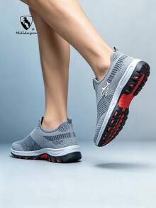 Zapatos deportivos para exteriores para hombres y mujeres, zapatos casuales cómodos y antideslizantes para hombres, zapatos ligeros y transpirables para hombres, zapatos de pareja para hombres y mujeres, zapatos de senderismo originales de marca, zapatos de correr árabes (patrón asimétrico) - Gris D20 - Ver 7