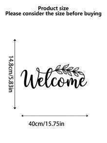 Artistic Font Metal WELCOME Welcome Sign Wall Hanging, Indoor/Outdoor Universal Iron Art Decorative Hanging Plaque, Home Living Room Kitchen Office Yard Garden Outdoor Wall Decor - Multicolor - View 9